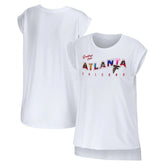 Atlanta Falcons WEAR by Erin Andrews Women's Greetings From Muscle T-Shirt - White T-shirts