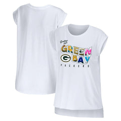 Green Bay Packers WEAR by Erin Andrews Women's Greetings From Muscle T-Shirt - White T-shirts