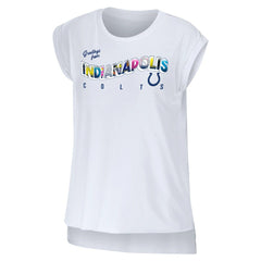Indianapolis Colts WEAR by Erin Andrews Women's Greetings From Muscle T-Shirt - White T-shirts