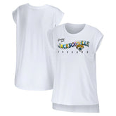 Jacksonville Jaguars WEAR by Erin Andrews Women's Greetings From Muscle T-Shirt - White T-shirts