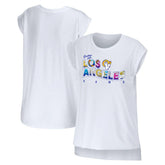 Los Angeles Rams WEAR by Erin Andrews Women's Greetings From Muscle T-Shirt - White T-shirts