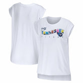 Tennessee Titans WEAR by Erin Andrews Women's Greetings From Muscle T-Shirt - White T-shirts
