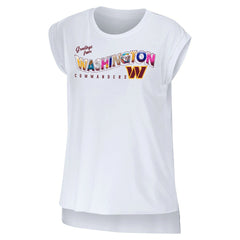 Washington Commanders WEAR by Erin Andrews Women's Greetings From Muscle T-Shirt - White T-shirts