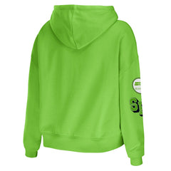 Seattle Seahawks WEAR by Erin Andrews Women's Plus Size Modest Cropped Pullover Hoodie - Neon Green Hoodies
