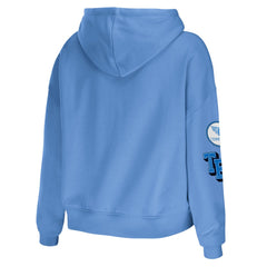 Tennessee Titans WEAR by Erin Andrews Women's Plus Size Modest Cropped Pullover Hoodie - Light Blue Hoodies
