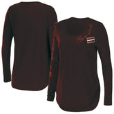 Cleveland Browns WEAR by Erin Andrews Women's Team Scoop Neck T-Shirt - Brown T-shirts