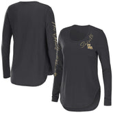 New Orleans Saints WEAR by Erin Andrews Women's Team Scoop Neck T-Shirt - Charcoal T-shirts