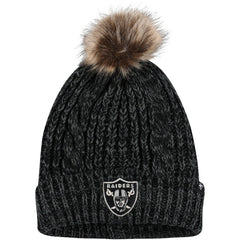 Las Vegas Raiders '47 Women's Meeko Cuffed Knit Hat with Pom - Black Hats