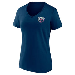 Chicago Bears Women's Plus Size Mother's Day #1 Mom V-Neck T-Shirt - Navy T-shirts