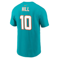 Tyreek Hill Miami Dolphins Player Name & Number T-Shirt - Aqua T-shirts