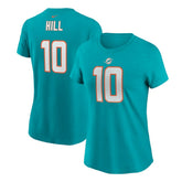 Tyreek Hill Miami Dolphins Women's Player Name & Number T-Shirt - Aqua T-shirts