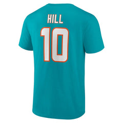 Tyreek Hill Miami Dolphins Player Icon Name & Number T-Shirt - Aqua T-shirts