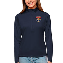 Florida Panthers Antigua Women's Tribute Quarter-Zip Pullover Top - Navy | US 4807586