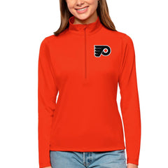 Philadelphia Flyers Antigua Women's Tribute Quarter-Zip Pullover Top - Orange | US 4807629