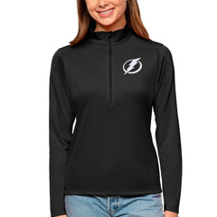 Tampa Bay Lightning Antigua Women's Tribute Quarter-Zip Pullover Top - Black | US 4807646