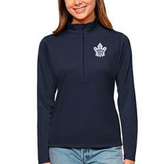 Toronto Maple Leafs Antigua Women's Tribute Quarter-Zip Pullover Top - Navy | US 4807653
