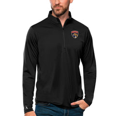 Florida Panthers Antigua Tribute Quarter-Zip Pullover Top - Black | US 4809082