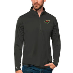 Minnesota Wild Antigua Tribute Quarter-Zip Pullover Top - Charcoal | US 4809091
