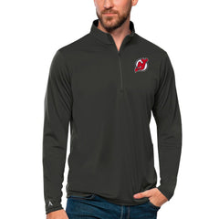 New Jersey Devils Antigua Tribute Quarter-Zip Pullover Top - Charcoal | US 4809106