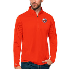 New York Islanders Antigua Tribute Quarter-Zip Pullover Top - Orange | US 4809112