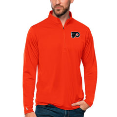 Philadelphia Flyers Antigua Tribute Quarter-Zip Pullover Top - Orange | US 4809127