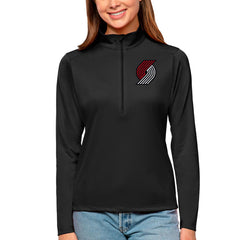 Portland Trail Blazers Antigua Women's Tribute Half-Zip Top Black
