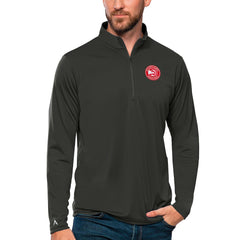 Atlanta Hawks Antigua Tribute Quarter-Zip Pullover Top Charcoal