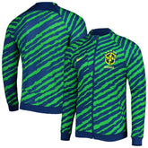 Brazil National Team 2022 Academy Pro Anthem Performance Raglan Full-Zip Jacket Blue/Green - Nike