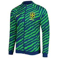 Brazil National Team 2022 Academy Pro Anthem Performance Raglan Full-Zip Jacket Blue/Green - Nike
