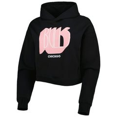 Chicago Bulls Lusso Women's Layla World Tour Cropped Pullover Hoodie Black outlet