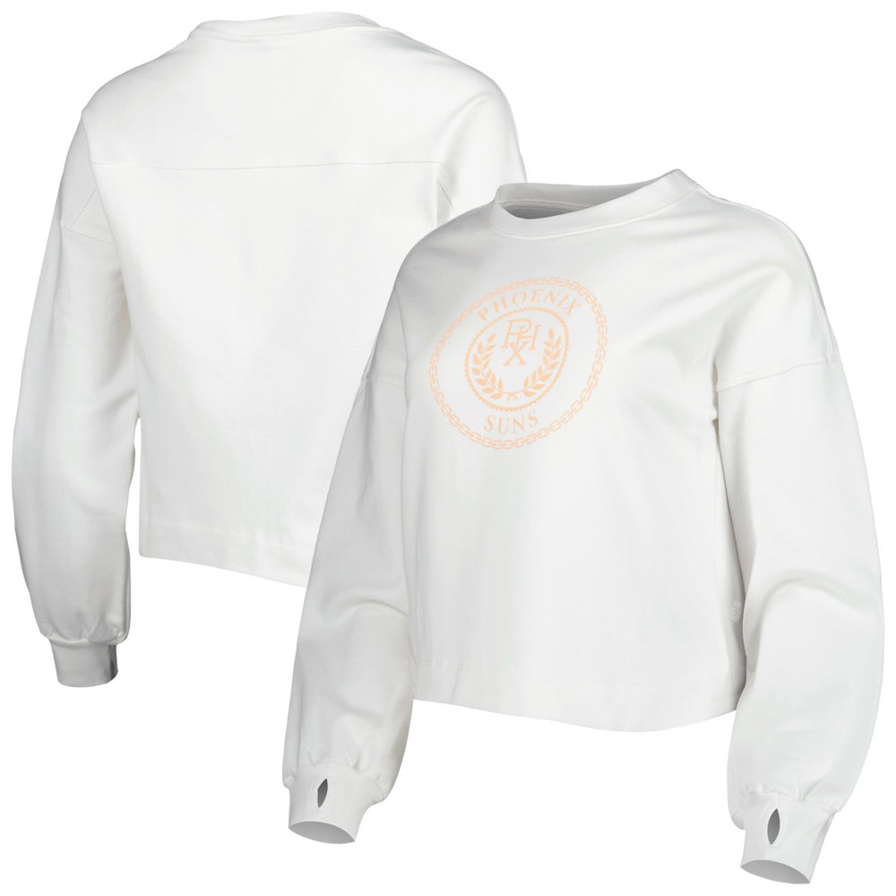 Phoenix Suns Lusso Women's Lola Ball and Chain Pullover Sweatshirt White outlet