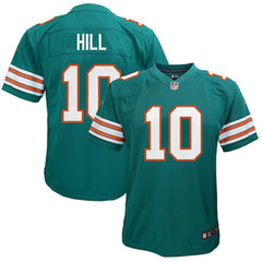 Tyreek Hill Miami Dolphins Youth Game Jersey - Aqua Jerseys