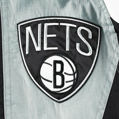 Brooklyn Nets Starter Body Check Raglan Hoodie Half-Zip Jacket Black