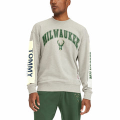 Milwaukee Bucks Tommy Jeans James Patch Pullover Sweatshirt Gray