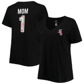 Chicago White Sox Women's Plus Size #1 Mom 2-Hit V-Neck T-Shirt - Black T-shirts