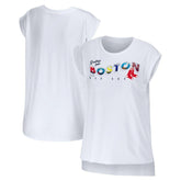 Boston Red Sox WEAR by Erin Andrews Women's Greetings From T-Shirt - White T-shirts