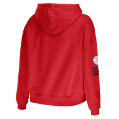 St. Louis Cardinals WEAR by Erin Andrews Women's Modest Patches Cropped Pullover Hoodie - Red Hoodies