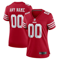 San Francisco 49ers Women's Game Custom Jersey - Scarlet Jerseys