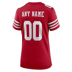 San Francisco 49ers Women's Game Custom Jersey - Scarlet Jerseys