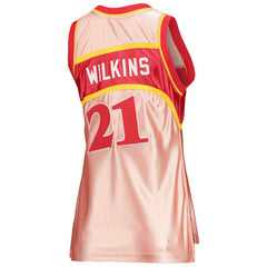 Dominique Wilkins Atlanta Hawks Women's 75th Anniversary Rose Gold 1986 Swingman Jersey Pink - Mitchell & Ness outlet