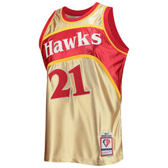 Dominique Wilkins Atlanta Hawks 75th Anniversary 1986/87 Hardwood Classics Swingman Jersey Gold - Mitchell & Ness