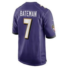 Rashod Bateman Baltimore Ravens Game Player Jersey - Purple Jerseys