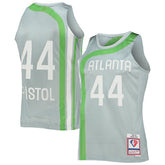 Pete Maravich Atlanta Hawks 75th Anniversary 1971/72 Hardwood Classics Swingman Jersey Silver - Mitchell & Ness