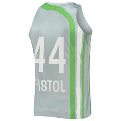 Pete Maravich Atlanta Hawks 75th Anniversary 1971/72 Hardwood Classics Swingman Jersey Silver - Mitchell & Ness