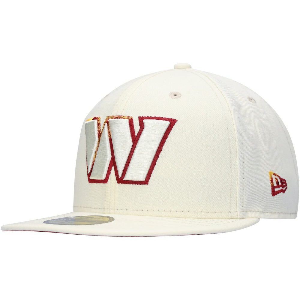 Washington Commanders New Era Chrome Color Dim 59FIFTY Fitted Hat - Cream Hats