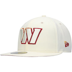 Washington Commanders New Era Chrome Color Dim 59FIFTY Fitted Hat - Cream Hats