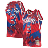 Allen Iverson Philadelphia 76ers Hardwood Classics 1996/97 Hyper Hoops Swingman Jersey Red - Mitchell & Ness