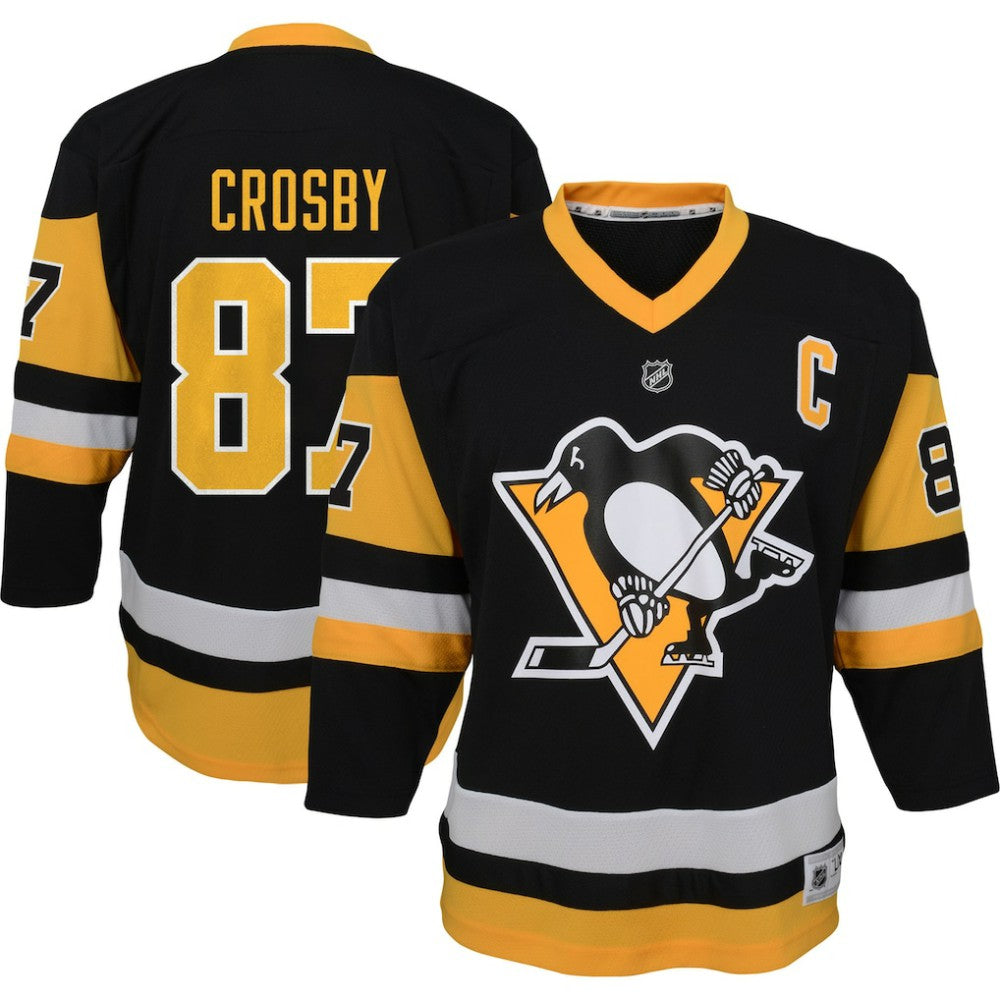 Sidney Crosby Pittsburgh Penguins Youth Captain Patch Home Replica Player Jersey - Black | US 4845421