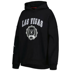 Las Vegas Raiders Tommy Hilfiger Women's Becca Drop Shoulder Pullover Hoodie - Black Hoodies