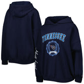 Tennessee Titans Tommy Hilfiger Women's Becca Drop Shoulder Pullover Hoodie - Navy Hoodies